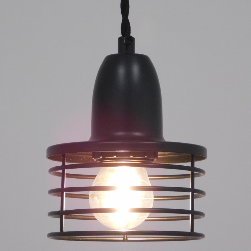 MANHATTAN  Μοντέρνο Κρεμαστό Φωτιστικό Καμπάνα Μονόφωτο 1 x E27 IP20 Μαύρο Μέταλλο - Μ11 x Π11 x Υ14cm