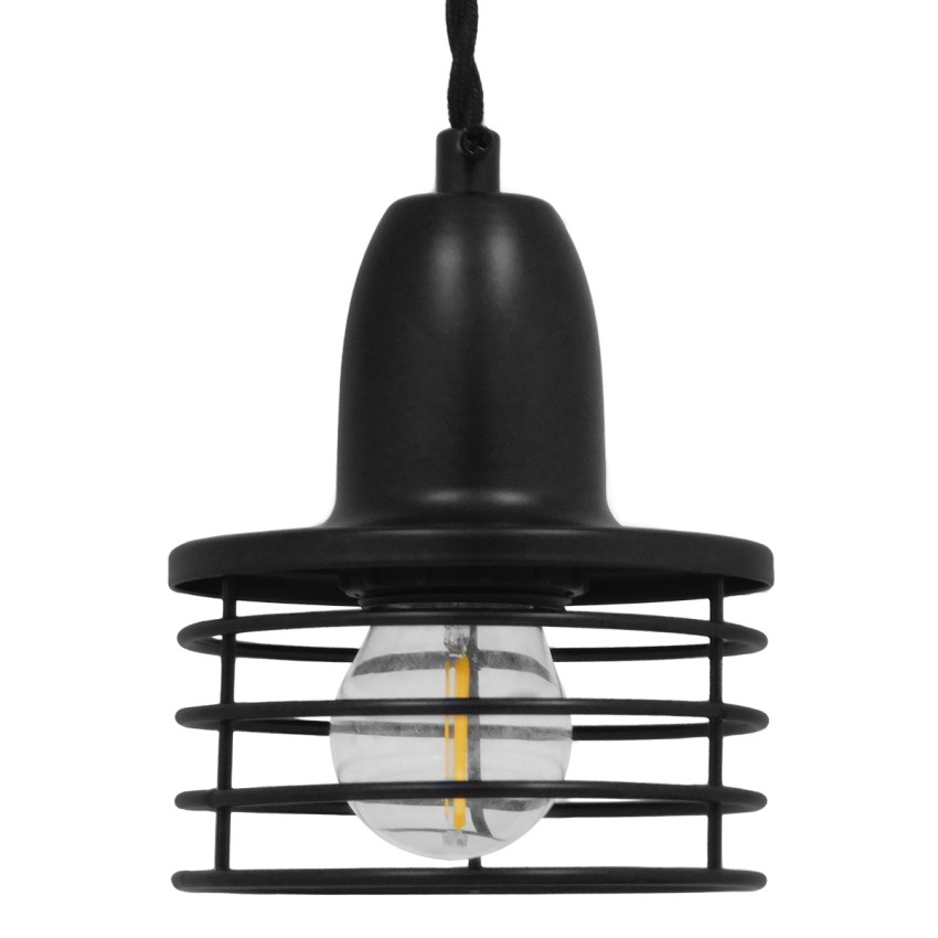MANHATTAN  Μοντέρνο Κρεμαστό Φωτιστικό Καμπάνα Μονόφωτο 1 x E27 IP20 Μαύρο Μέταλλο - Μ11 x Π11 x Υ14cm