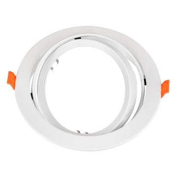 GLOBOSTAR® VITA  Χωνευτή Κινούμενη Βάση για Σποτ AR111 με Ντουί GU10/GU5.3 IP20 - Λευκό - Μ17 x Π17 x Υ4.5cm / Q16cm