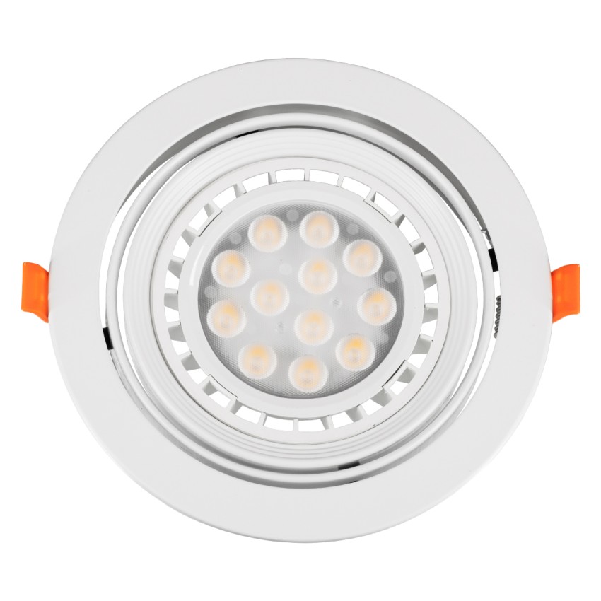 GLOBOSTAR® VITA  Χωνευτή Κινούμενη Βάση για Σποτ AR111 με Ντουί GU10/GU5.3 IP20 - Λευκό - Μ17 x Π17 x Υ4.5cm / Q16cm