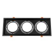 GLOBOSTAR® VITA  Χωνευτή Κινούμενη Βάση για 3 x Σποτ AR111 με Ντουί GU10/GU5.3 IP20 - Μαύρο Ματ - Μ48.7 x Π18 x Υ5.5cm / Q47.5 x 17cm