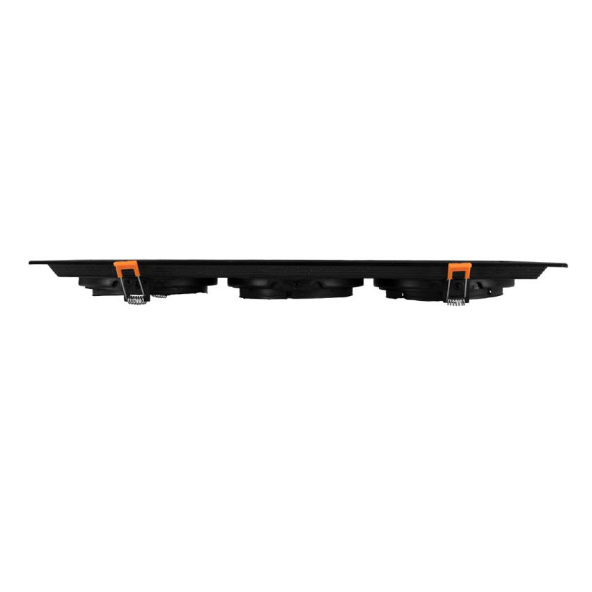 GLOBOSTAR® VITA  Χωνευτή Κινούμενη Βάση για 3 x Σποτ AR111 με Ντουί GU10/GU5.3 IP20 - Μαύρο Ματ - Μ48.7 x Π18 x Υ5.5cm / Q47.5 x 17cm