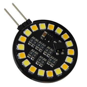 GLOBOSTAR® G4SIDE  Λάμπα G4 LED 3W 300lm 120° DC 12V IP20 Ρυθμιζόμενο Λευκό CCT με On/Off 2700K/4500K/6000K - Sanan SMD Chip - Side Pin - Μ3.2 x Π3.2 x Υ0.7cm