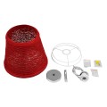 PLAYROOM  Vintage Κρεμαστό Φωτιστικό Καμπάνα Μονόφωτο 1 x E27 IP20 Κόκκινο Rattan - Μ32 x Π32 x Υ27cm