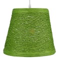 PLAYROOM  Vintage Κρεμαστό Φωτιστικό Καμπάνα Μονόφωτο 1 x E27 IP20 Πράσινο Rattan - Μ32 x Π32 x Υ27cm