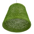 PLAYROOM  Vintage Κρεμαστό Φωτιστικό Καμπάνα Μονόφωτο 1 x E27 IP20 Πράσινο Rattan - Μ32 x Π32 x Υ27cm