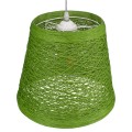 PLAYROOM  Vintage Κρεμαστό Φωτιστικό Καμπάνα Μονόφωτο 1 x E27 IP20 Πράσινο Rattan - Μ32 x Π32 x Υ27cm