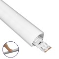 GLOBOSTAR® ALP-CORNER LINEO  Επιφανειακό Γωνιακό Προφίλ Αλουμινίου με Λευκό Γαλακτερό Πατητό Κάλυμμα για Ταινίες LED IP20 - Ασημί & Λευκό - Μ100 x Π1.6 x Υ1.6cm