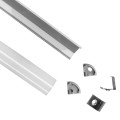 GLOBOSTAR® ALP-CORNER LINEO  Επιφανειακό Γωνιακό Προφίλ Αλουμινίου με Λευκό Γαλακτερό Πατητό Κάλυμμα για Ταινίες LED IP20 - Ασημί & Λευκό - Μ100 x Π1.6 x Υ1.6cm