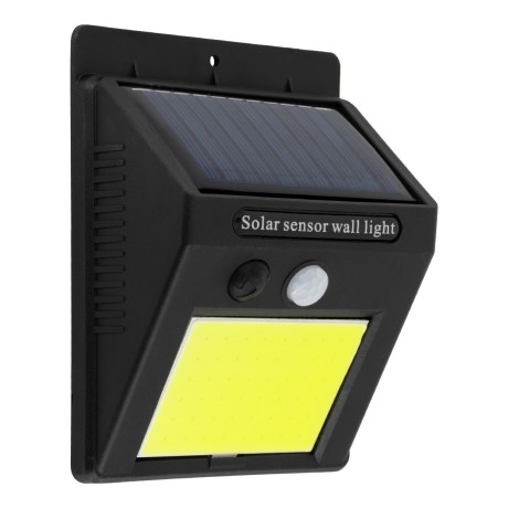 Αυτόνομο Ηλιακό Φωτιστικό LED COB 10W 1000lm με Ενσωματωμένη Μπαταρία 1200mAh - Φωτοβολταϊκό Πάνελ με Αισθητήρα Ημέρας-Νύχτας και PIR Αισθητήρα Κίνησης Αδιάβροχο IP65 Ψυχρό Λευκό 6000K