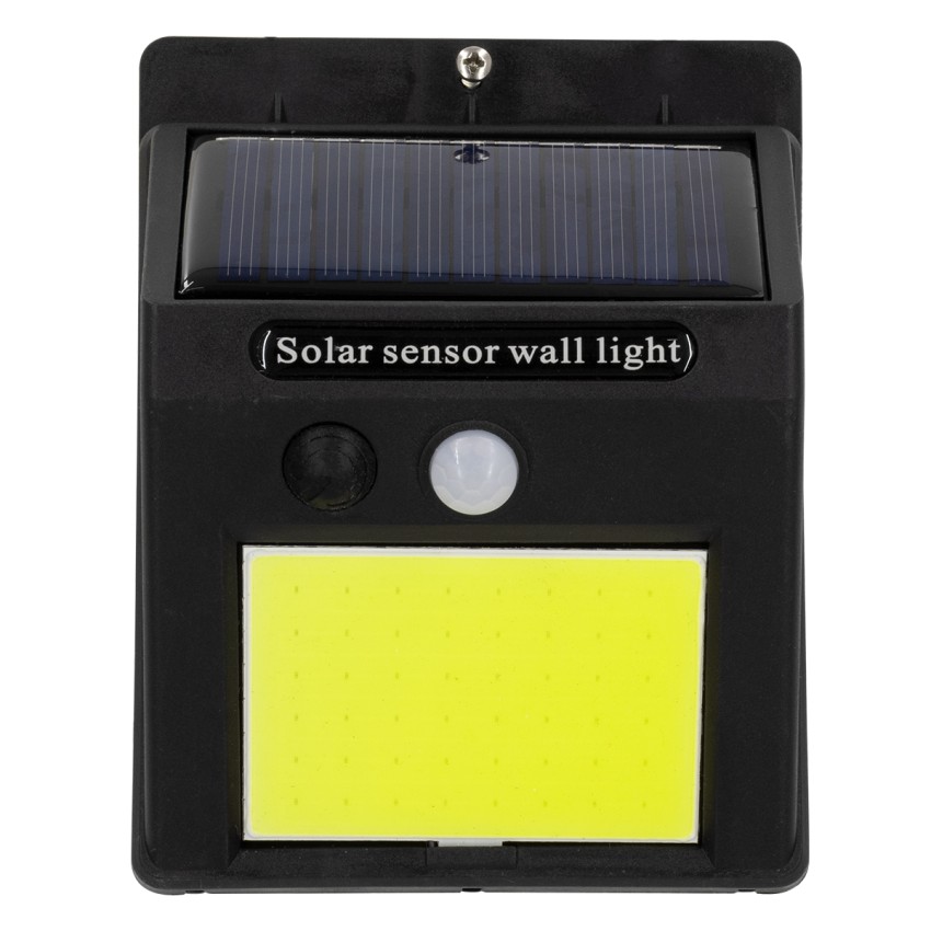 Αυτόνομο Ηλιακό Φωτιστικό LED COB 10W 1000lm με Ενσωματωμένη Μπαταρία 1200mAh - Φωτοβολταϊκό Πάνελ με Αισθητήρα Ημέρας-Νύχτας και PIR Αισθητήρα Κίνησης Αδιάβροχο IP65 Ψυχρό Λευκό 6000K