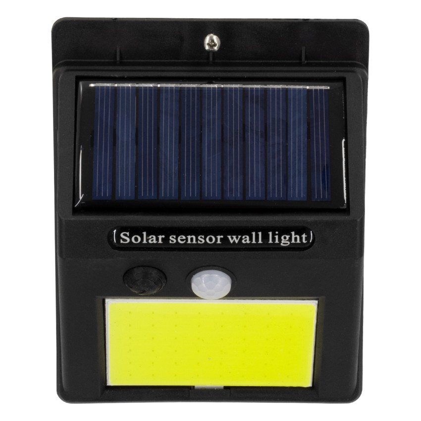 Αυτόνομο Ηλιακό Φωτιστικό LED COB 10W 1000lm με Ενσωματωμένη Μπαταρία 1200mAh - Φωτοβολταϊκό Πάνελ με Αισθητήρα Ημέρας-Νύχτας και PIR Αισθητήρα Κίνησης Αδιάβροχο IP65 Ψυχρό Λευκό 6000K