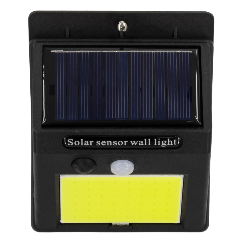 Αυτόνομο Ηλιακό Φωτιστικό LED COB 12W 1200lm με Ενσωματωμένη Μπαταρία 1200mAh - Φωτοβολταϊκό Πάνελ με Αισθητήρα Ημέρας-Νύχτας και PIR Αισθητήρα Κίνησης Αδιάβροχο IP65 Ψυχρό Λευκό 6000K