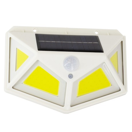 Αυτόνομο Ηλιακό Φωτιστικό LED COB 10W 1000lm με Ενσωματωμένη Μπαταρία 1200mAh - Φωτοβολταϊκό Πάνελ με Αισθητήρα Ημέρας-Νύχτας και PIR Αισθητήρα Κίνησης Αδιάβροχο IP65 Ψυχρό Λευκό 6000K