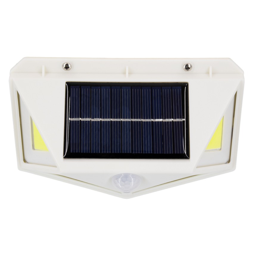 Αυτόνομο Ηλιακό Φωτιστικό LED COB 10W 1000lm με Ενσωματωμένη Μπαταρία 1200mAh - Φωτοβολταϊκό Πάνελ με Αισθητήρα Ημέρας-Νύχτας και PIR Αισθητήρα Κίνησης Αδιάβροχο IP65 Ψυχρό Λευκό 6000K