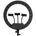 Professional Digital Ring Light Φ36cm LED SMD 50W 5000lm 180° AC 230V με Καλώδιο Τροφοδοσίας Πρίζας - Ασύρματο Χειριστήριο RF 2.4Ghz Εναλλαγής Χρωμάτων & 3 Βάσεις Τηλεφώνου - Πολύχρωμο RGBW+WW Dimmable