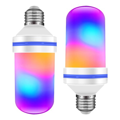 Λάμπα E27 TUBULAR Διακοσμητική LED 9W 450lm 320° AC 85-265V με 4 Λειτουργίες Εφέ RGB Φλόγας και Αναστροφή RGB Φλόγας