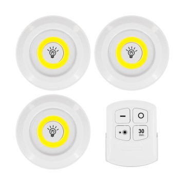 GLOBOSTAR® NEONSIGN  Διακοσμητικό Φωτιστικό Τοίχου Νυκτός με RF Ασύρματο Χειριστήριο LED 6W 600lm 120° DC 3.6V με 11xAAA Μπαταρίες IP20 Ψυχρό Λευκό 6000K Dimmable - Μ9 x Π2.3 x Υ9cm - Πακέτο 3 Τεμαχίων