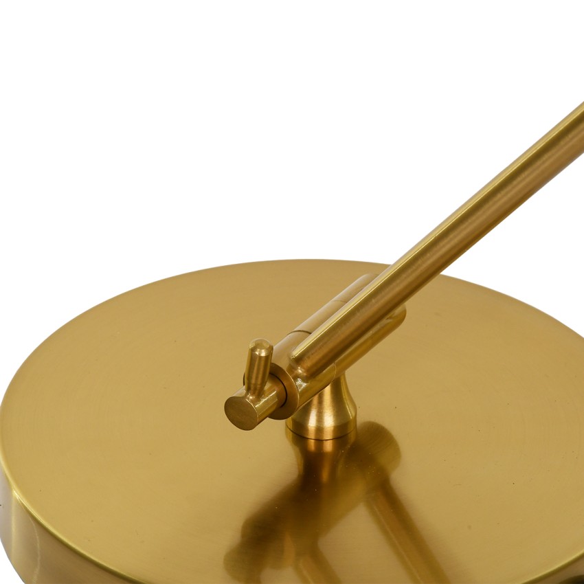 ZETO  Μοντέρνο Επιτραπέζιο Φωτιστικό Γραφείου Μονόφωτο Μεταλλικό Χρυσό Φ13 x Μ17 x Π17 x Υ72cm