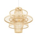 BALI  Boho Κρεμαστό Φωτιστικό Πλέγμα Μονόφωτο 1 x E27 IP20 Μπεζ Ξύλο - Μ45 x Π45 x Υ42.5cm