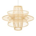 BALI  Boho Κρεμαστό Φωτιστικό Πλέγμα Μονόφωτο 1 x E27 IP20 Μπεζ Ξύλο - Μ60 x Π60 x Υ45cm