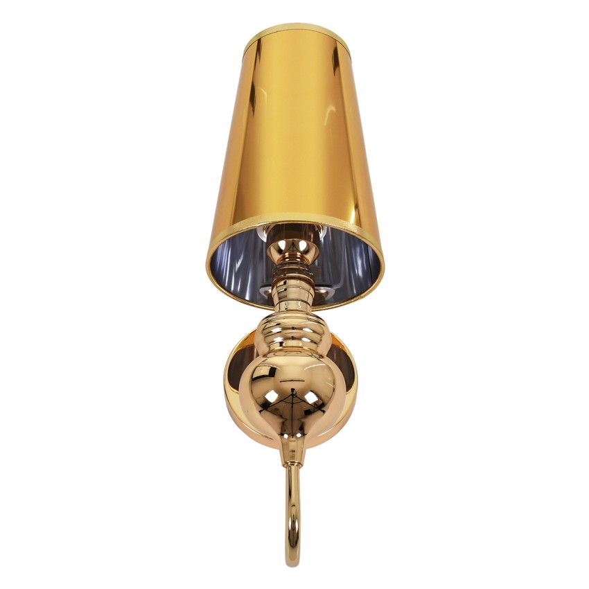 LAURA  Μοντέρνο Επιτοίχιο Φωτιστικό Απλίκα Μονόφωτο 1 x E27 IP20 Χρυσό Μέταλλο - Μ21 x Π15 x Y48cm