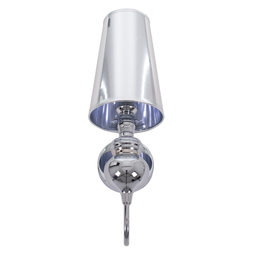 LAURA  Μοντέρνο Επιτοίχιο Φωτιστικό Απλίκα Μονόφωτο 1 x E27 IP20 Ασημί Μέταλλο - Μ21 x Π15 x Y48cm