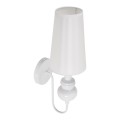 LAURA  Μοντέρνο Επιτοίχιο Φωτιστικό Απλίκα Μονόφωτο 1 x E27 IP20 Λευκό Μέταλλο με Λευκό Ύφασμα - Μ21 x Π15 x Y48cm