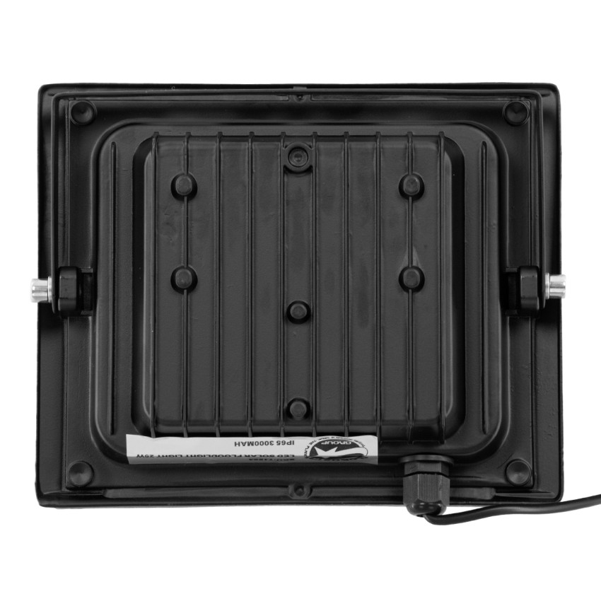 GLOBOSTAR® HERMES  Προβολέας LED 25W 250lm 120° DC 5V με Φωτοβολταϊκό Panel 5V 4W & Επαναφορτιζόμενη Μπαταρία Li-ion 3.2V 3000mAh Αδιάβροχο IP65 Ψυχρό Λευκό 6000K - Sanan Chip - Μαύρο - Μ19.5 x Π5 x Υ4.8cm