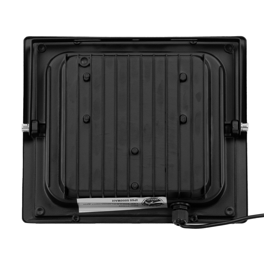 GLOBOSTAR® HERMES  Προβολέας LED 40W 400lm 120° DC 5V με Φωτοβολταϊκό Panel 5V 6W & Επαναφορτιζόμενη Μπαταρία Li-ion 3.2V 5000mAh Αδιάβροχο IP65 Ψυχρό Λευκό 6000K - Sanan Chip - Μαύρο - Μ23 x Π19.5 x Υ5cm