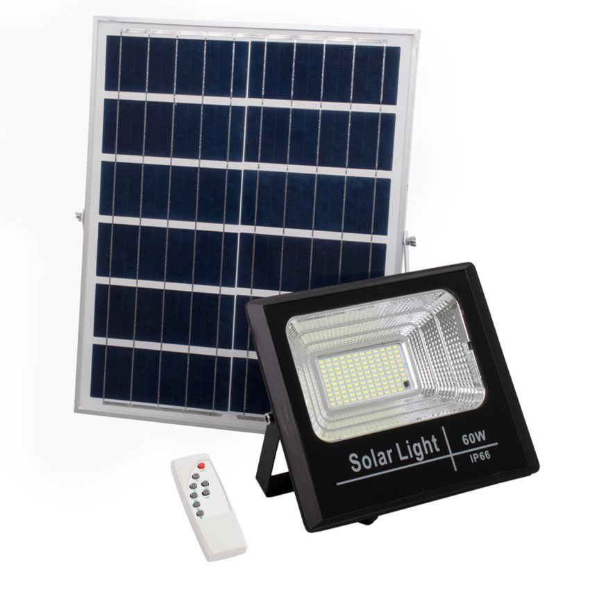 GLOBOSTAR® HERMES  Προβολέας LED 60W 600lm 120° DC 5V με Φωτοβολταϊκό Panel 5V 12W & Επαναφορτιζόμενη Μπαταρία Li-ion 3.2V 10000mAh Αδιάβροχο IP65 Ψυχρό Λευκό 6000K - Sanan Chip - Μαύρο - Μ26.5 x Π22 x Υ6.5cm