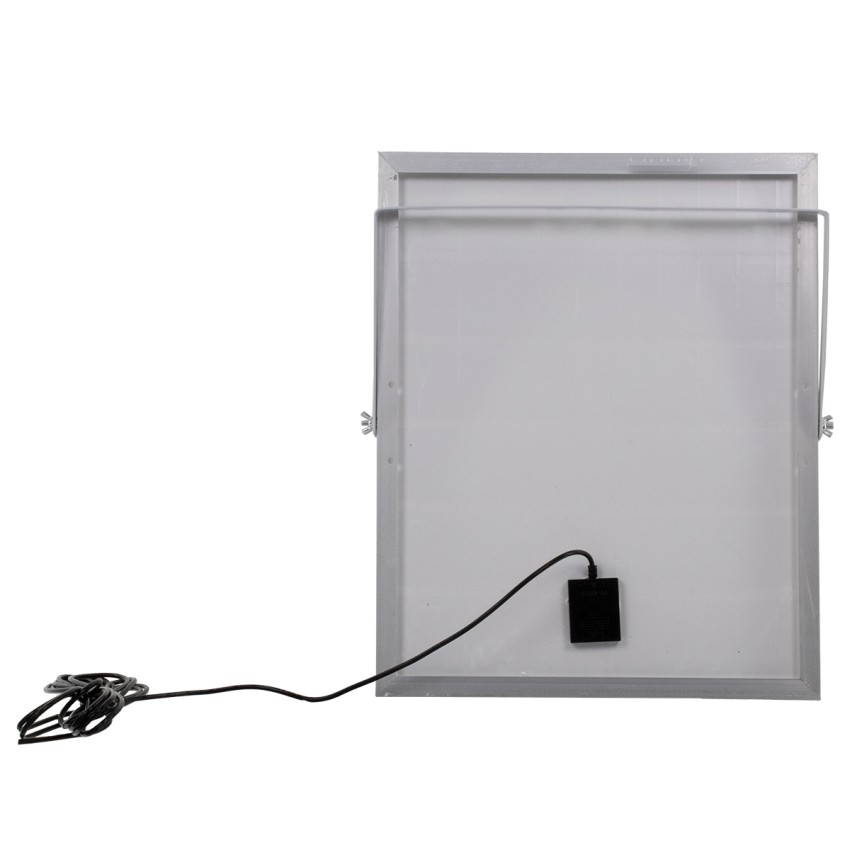 GLOBOSTAR® HERMES  Προβολέας με IR Ασύρματο Χειριστήριο LED 60W 3000lm 120° DC 5V με Φωτοβολταϊκό Panel 5V 12W & Επαναφορτιζόμενη Μπαταρία Li-ion 3.2V 10000mAh Αδιάβροχο IP66 Ψυχρό Λευκό 6000K Dimmable - Sanan SMD Chip - Μαύρο - Μ26.5 x Π22 x Υ6.5cm