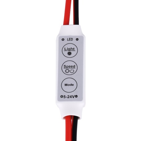 GLOBOSTAR® DIMMERANO  Διακόπτης On/Off & Dimming με 1 x 6A 144W Κανάλι DC 12-24V 6A 144W Max IP20 - Λευκό - Μ30 x Π1.3 x Υ0.6cm