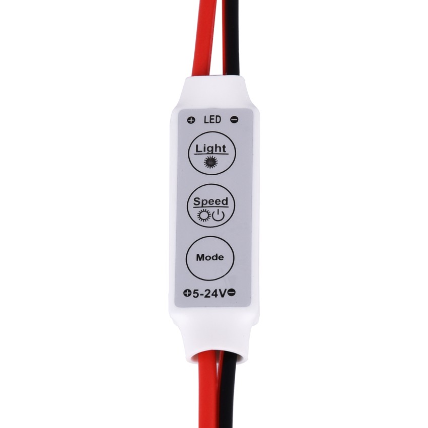 GLOBOSTAR® DIMMERANO  Διακόπτης On/Off & Dimming με 1 x 6A 144W Κανάλι DC 12-24V 6A 144W Max IP20 - Λευκό - Μ30 x Π1.3 x Υ0.6cm