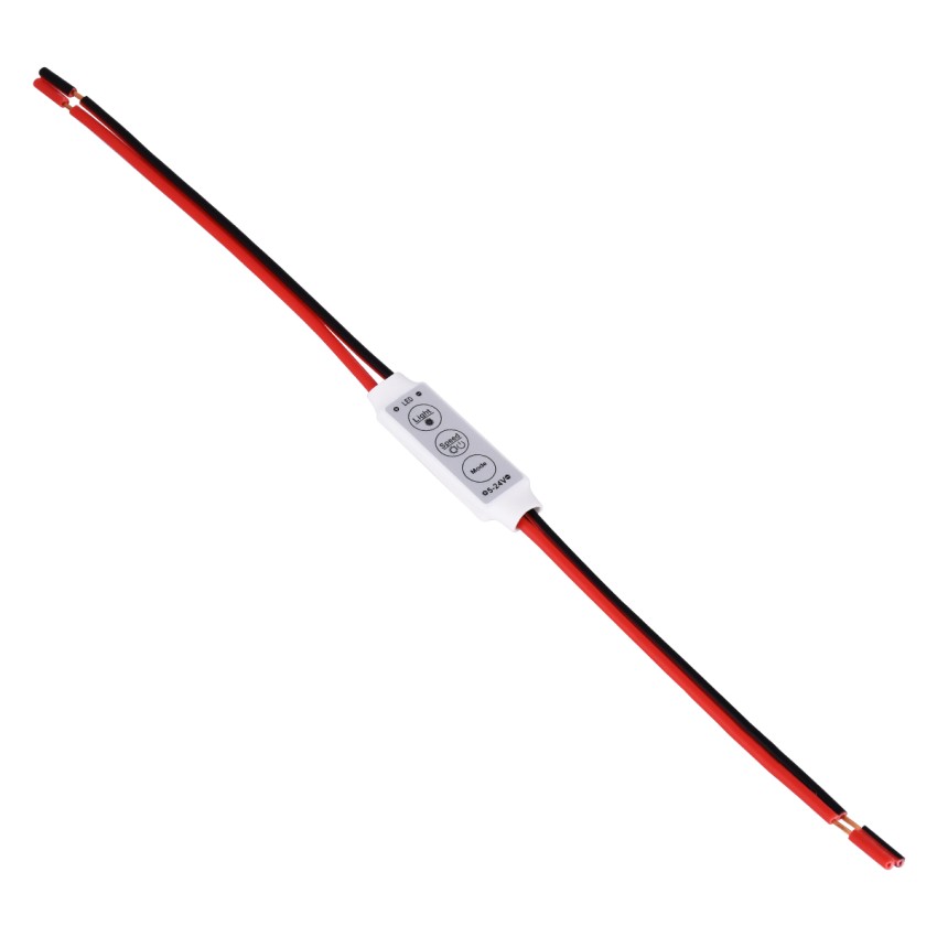 GLOBOSTAR® DIMMERANO  Διακόπτης On/Off & Dimming με 1 x 6A 144W Κανάλι DC 12-24V 6A 144W Max IP20 - Λευκό - Μ30 x Π1.3 x Υ0.6cm