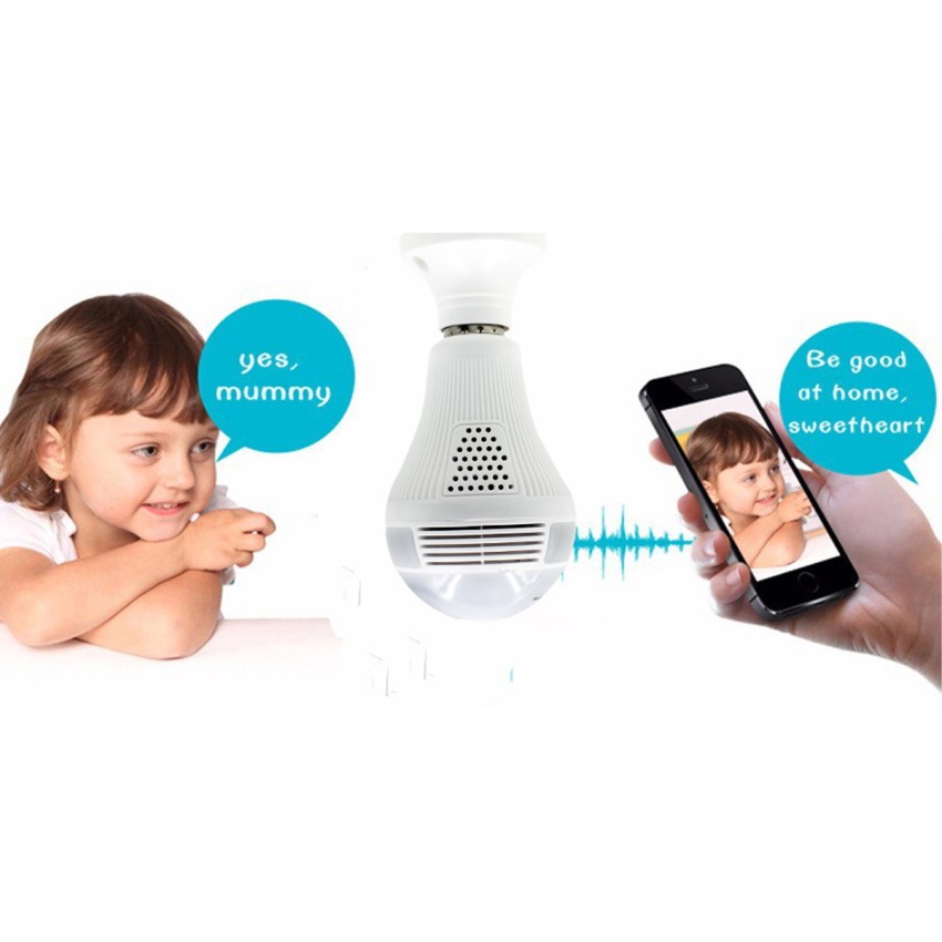 WIFI 2.4G IP CAMERA 2.0MP 1080P - Έξυπνη Κρυφή IP Κάμερα WiFi 1080P Fish Eye 360° 3W LED σε Σχήμα Λάμπας με Ντουί και Βάση E27 Smart Home