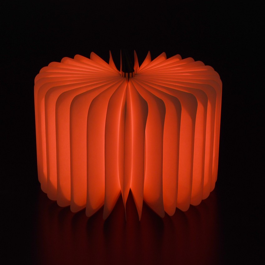 GLOBOSTAR® BOOKDECO  Μοντέρνο Επιτραπέζιο Φωτιστικό Πορτατίφ LED 4W 250lm 180° DC 5V με USB 2.0 & Επαναφορτιζόμενη Μπαταρία Li-ion 3.2V 1000mAh IP20 Πολύχρωμο RGB - Μπεζ - Μ21.5 x Π16.5 x Υ2.2cm