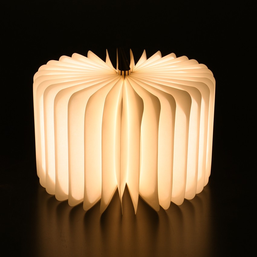 GLOBOSTAR® BOOKDECO  Μοντέρνο Επιτραπέζιο Φωτιστικό Πορτατίφ LED 4W 250lm 180° DC 5V με USB 2.0 & Επαναφορτιζόμενη Μπαταρία Li-ion 3.2V 1000mAh IP20 Πολύχρωμο RGB - Μπεζ - Μ21.5 x Π16.5 x Υ2.2cm
