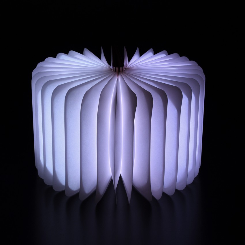 GLOBOSTAR® BOOKDECO  Μοντέρνο Επιτραπέζιο Φωτιστικό Πορτατίφ LED 4W 250lm 180° DC 5V με USB 2.0 & Επαναφορτιζόμενη Μπαταρία Li-ion 3.2V 1000mAh IP20 Πολύχρωμο RGB - Μπεζ - Μ21.5 x Π16.5 x Υ2.2cm