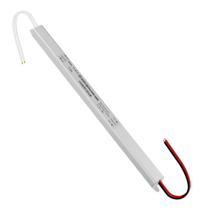 GLOBOSTAR® LUMISLIM  Τροφοδοτικό/Μετασχηματιστής PELV 60W 2.5A DC 24V IP20 - AC 220-240V σε DC 24V - Μ31 x Π1.8 x Υ1.8cm