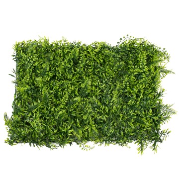 Συνθετικό Τεχνητό Διακοσμητικό Πάνελ Φυλλωσιάς - Κάθετος Κήπος Νάνος Φτέρη - Νάνος Κισσός - Δανάη Πράσινο Μ60 x Υ40 x Π8cm