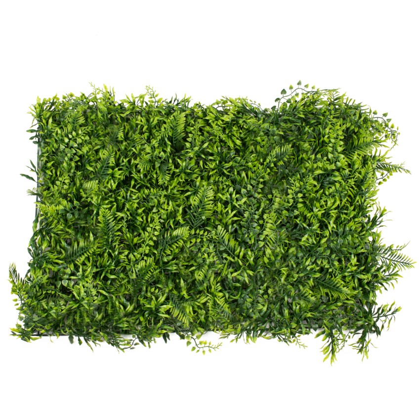 Συνθετικό Τεχνητό Διακοσμητικό Πάνελ Φυλλωσιάς - Κάθετος Κήπος Νάνος Φτέρη - Νάνος Κισσός - Δανάη Πράσινο Μ60 x Υ40 x Π8cm