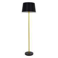 CEDAR  Μοντέρνο Επιδαπέδιο Φωτιστικό Μονόφωτο 1 x E27 IP20 Χρυσό Μέταλλο με Μαύρο Ύφασμα - Μ40 x Π40 x Υ148cm