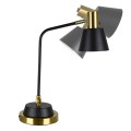 LETO  Μοντέρνο Επιτραπέζιο Φωτιστικό Γραφείου Μονόφωτο Μεταλλικό Μαύρο - Χρυσό Φ13 x Μ30 x Π18 x Υ54cm