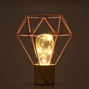 ANTLER  Μοντέρνο Επιτραπέζιο Φωτιστικό Γραφείου LED USB DC 5V Μονόφωτο Μεταλλικό Ροζ με Ξύλινη Βάση Θερμό Λευκό 3000K Φ19 x Μ19 x Π19 x Υ23cm