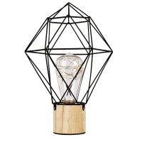 ANTLER  Μοντέρνο Επιτραπέζιο Φωτιστικό Γραφείου LED USB DC 5V Μονόφωτο Μεταλλικό Ροζ με Ξύλινη Βάση Θερμό Λευκό 3000K Φ19 x Μ19 x Π19 x Υ23cm