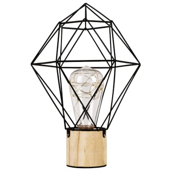 ANTLER  Μοντέρνο Επιτραπέζιο Φωτιστικό Γραφείου LED USB DC 5V Μονόφωτο Μεταλλικό Ροζ με Ξύλινη Βάση Θερμό Λευκό 3000K Φ19 x Μ19 x Π19 x Υ23cm