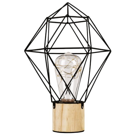 ANTLER  Μοντέρνο Επιτραπέζιο Φωτιστικό Γραφείου LED USB DC 5V Μονόφωτο Μεταλλικό Ροζ με Ξύλινη Βάση Θερμό Λευκό 3000K Φ19 x Μ19 x Π19 x Υ23cm