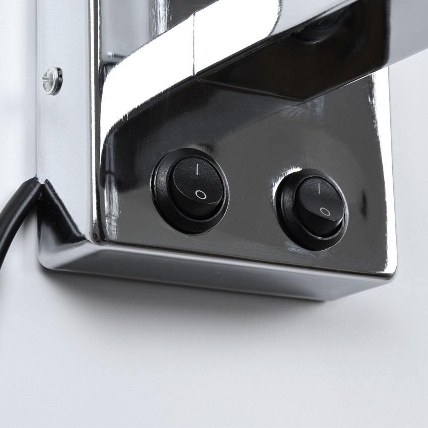 ELEGANT  Μοντέρνο Επιτοίχιο Φωτιστικό Απλίκα με LED Βραχίονα Δίφωτο 1 x E27 IP20 Μαύρο Ύφασμα με Ασημί Μέταλλο - Μ17 x Π21 x Υ43cm