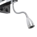 ELEGANT  Μοντέρνο Επιτοίχιο Φωτιστικό Απλίκα με LED Βραχίονα Δίφωτο 1 x E27 IP20 Λευκό Ύφασμα με Ασημί Μέταλλο - Μ17 x Π21 x Υ43cm